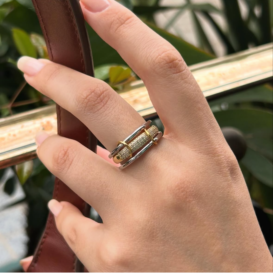 Bague Inspi Spinelli (Argent-Doré-Argent)